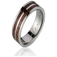 Pravi ulaz na Havajska koa Wood vjenčani prsten titanijum veličine 9