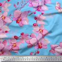 Soimoi pamučna kambrska tkaninska tkanina ptica i orhideje cvjetni otisak šivaći tkaninu dvorište široko