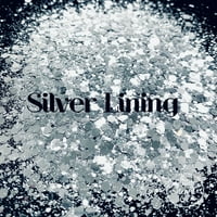 Glitter Heart Co. - Visokokvalitetni poliesterski sjaj - Metalik srebrni Chunky mi - Srebrna obloga