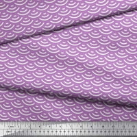 Soimoi Purple Japan Crepe Saten Tkanine Vage Geometrijsko dekor Tkanina Široko dvorište