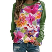 Farstey Lightning ponude za danas dukseve za žene labavi fit cvjetni print Raglan rukav casual pulover