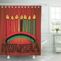 Kwanza za Kwanzaa sa sedam svijeća u srećoj Crnoj istoriji Mjeseče za kupatilo DECOR CURTAR Tuš za tuširanje
