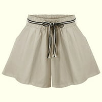 Ljetne kratke hlače za žene Trendi elastični struk Široke kratke hlače od pune povremene linije labave