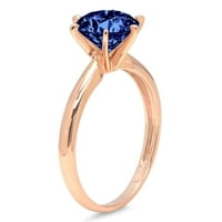1. CT sjajan okrugli rez CLEAR simulirani dijamant 18k ružičasto zlato pasijans prsten sz 10.5
