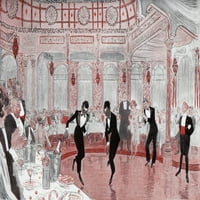 Skica unutrašnjosti L'Abbaye de Theleme, Pariz, print Mary Evans Jazz Age Corbu Club