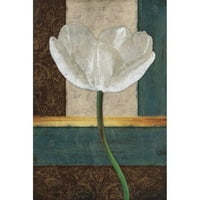 Siva, jace crna modernog uokvirenog muzeja Art Print pod nazivom - Bijeli cvjetni partner