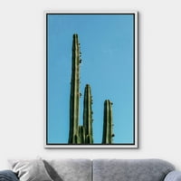 Zid uokviren platno Ispis zida Art Tropical Green Mexico Pustinjski kaktus Soktice Pleveni pustinja