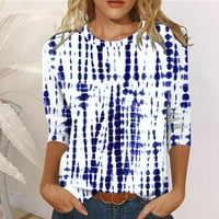 HHEI_K Ljetni vrhovi za žene Žene Ljeto Tri tromjesečna majica s tiskanim rukavima