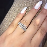 Mikro set Diamond Ring Jednostavni modni nakit Popularni dodaci srebrni
