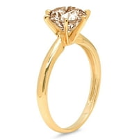 2.5ct okrugli rezani šampanjac simulirani dijamant 14k žuti zlatni godišnjički angažman za angažovanje