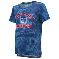 Ženske veličanstvene teme Plavo New York Rangers Boyfried Tie-Dye Tri-Blend majica