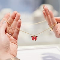 Jikolililili boemska legura naginje leptira za slikanje ogrlice za ulje Personalizirani lanac od leptira