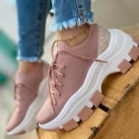 Ženske sivene mrežne atletske tenisice čipke udružene udobne cipele za hodanje ružičaste veličine 8