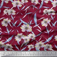 Soimoi crvena pamučna kambrična tkaninska tkanina arrow i anemonski cvjetni otisak šivaći tkaninski