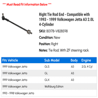Desni kravatni šipki kraj - kompatibilan sa - Volkswagen Jetta A 2.0L 4-cilindar 1998