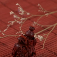 Trodimenzionalna ručna rezbarena ružina kineska zmajeva glava DIY privjesak Drveni čari DIY nakit Izrada