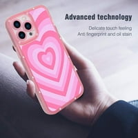 Kompatibilan sa iPhone Pro Case Clear Love Heart Cute Case Srce Oblik kamere Sočice Soko TPU Poklopac
