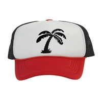 Muška kapu za palme stablo Snapback Trucker šešir, bijela crvena crna