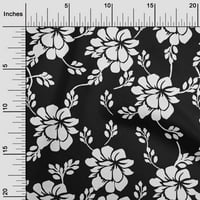 Onuone pamučne kambric crna tkanina jakobunska cvjetna silueta haljina materijala materijala za ispis