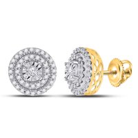 Dijamantna ponuda 10KT Žuto zlato Žene okrugle dijamantske krugove naušnice CTTW