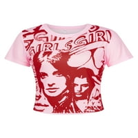 Žene Gothic Graphic Ispiši gornju majicu Estetski kratki rukav Tee The Slim Fit E-Girl Y2K odjeća