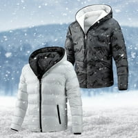 Muški zadebljani kaput zimska solidna boja puni patentni patentni patentni zatvarač reverzibilna jakna