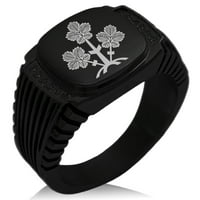 Nehrđajući čelik Suwa samurai Crest CZ rebrasti igla Stripe uzorak uzorak u obliku stila polirani prsten