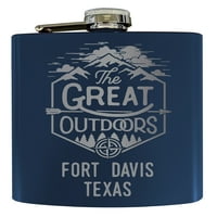 Fort Davis Texas Laser ugraviran Istražite otvoreni suvenir oz nehrđajući čelik ozljeznica