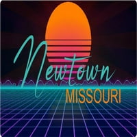 Newtown Missouri Vinil Decal Stiker Retro Neon Dizajn