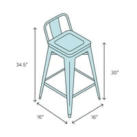 Ignacio 36 bar stolica, potrebna instalacija: Ne, stražnji stil: nizak leđa