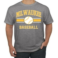 Wild Bobby Grad Milwaukee bejzbol Fantasy Fan Sports Muška majica, Heather Grey, 4x-Large