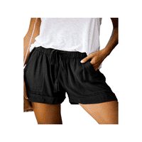 Ženske kompjune vučne kratke hlače za elastične kratke hlače Ljetne casual labavi Srednji uspon Sportske