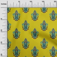 Onuone poliester Lycra Srednje žute tkanine i paisley blok tkanina za šivanje tiskane plafne tkanine