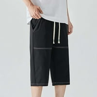 Vedolay MENS casual redovne fit elastične struine hlače u boji, crna 4xl