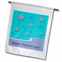 3droze lavande zvijezde na Aqua Blue Happy Annivers - Zastava bašte, prema