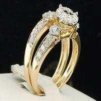 Dame 14K žuti zlatni dijamantni prsten za vjenčani prsten za vjenčani set za svadbe 1. CT