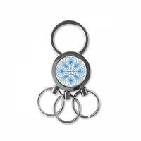 Talavera Style Plavi ukrasni uzorak od nehrđajućeg čelika metalni lanac prsten za ključeve za ključeve
