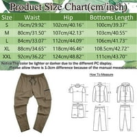 Ketyyh-CHN radne pantalone za muškarce opuštene fit casual teretne radne hlače Tamno siva, XL