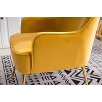 Velvet naglasak stolica, moderna tapacirana jednostruka fotelja sa zlatnim metalnim nogama, udobna stolica