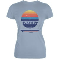 Surf je up tofino plaža svijetla plava juniors meka majica - velika