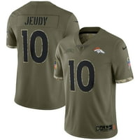 Muški Nike Jerry Jeudy Olive Denver Broncos pozdrav za uslugu Limited Jersey