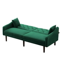 Futon Sofa krevet kabriolet za spavanje kauč na razvlačenje na rukama za ruke Moderni baršun kauč na