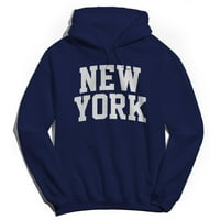 New York V Grafički ljubičasti muški pamučni pulover Hoodie