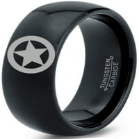Tungsten astronomski zvjezdani krug Emblem BAND prsten za muškarce Žene Udobnost Fit crna kupola Polirano