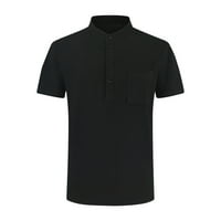 Muška pamučna posteljina Henley majica Ležerne prilike odvojite košulju za bluzu za zatvaranje kože