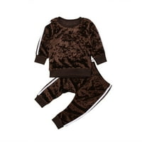 Duks toddlera Djevojka za djecu Dječja odjeća Velvet Top hlače Outfit Set TrackSit