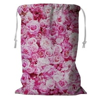 Ružičasta ruža cvijeća za pohranu košara za pranje rublja s crtežom