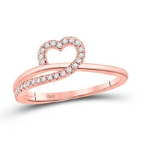 Dijamantna ponuda 10kt Rose Gold Žene Okrugli dijamantski prsten srca CTTW