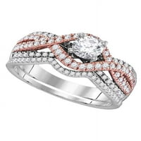 Veličina 6. - 14k bijeli zlatni okrugli dijamant Bridal Wedding Angažman prstenaste set 1. CTTW