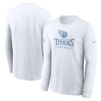 Muški Nike White Tennessee Titani Performanse majica s dugim rukavima